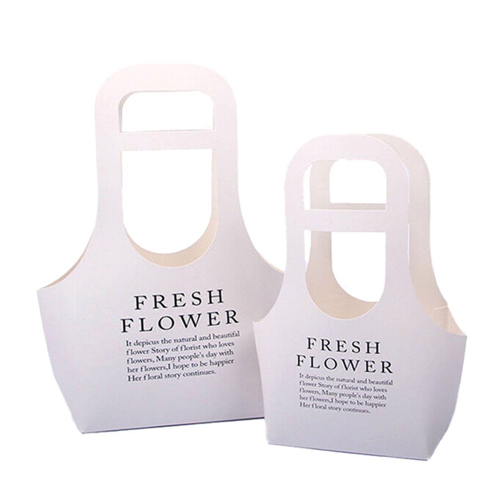 Sacoșe din hârtie Fresh Flower - alb (set 10 buc) - CraftUp