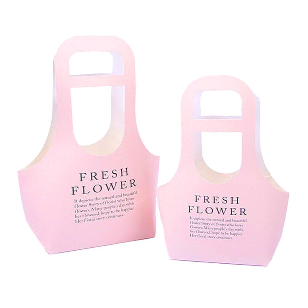 Sacoșe din hârtie Fresh Flower - roz (set 10 buc) - CraftUp