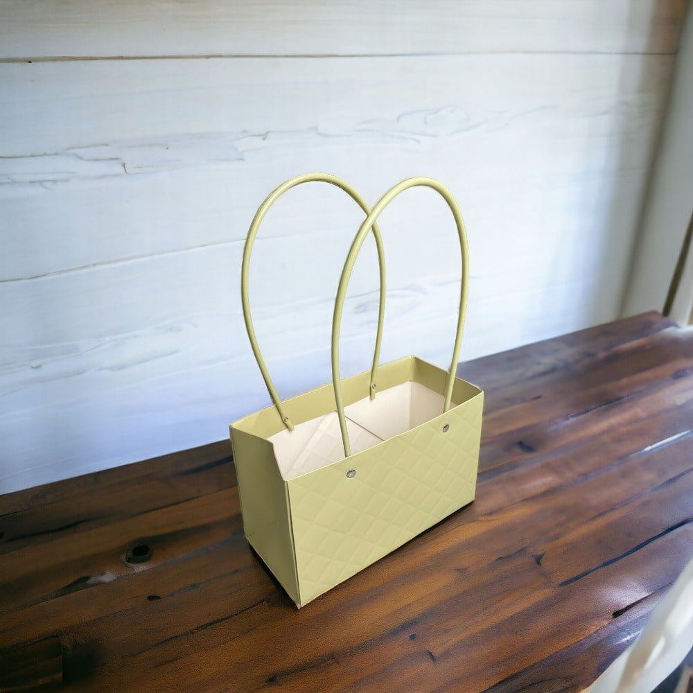 Sacoșe dreptunghiulare model romburi cu mâner - verde (set 10 buc) - CraftUp