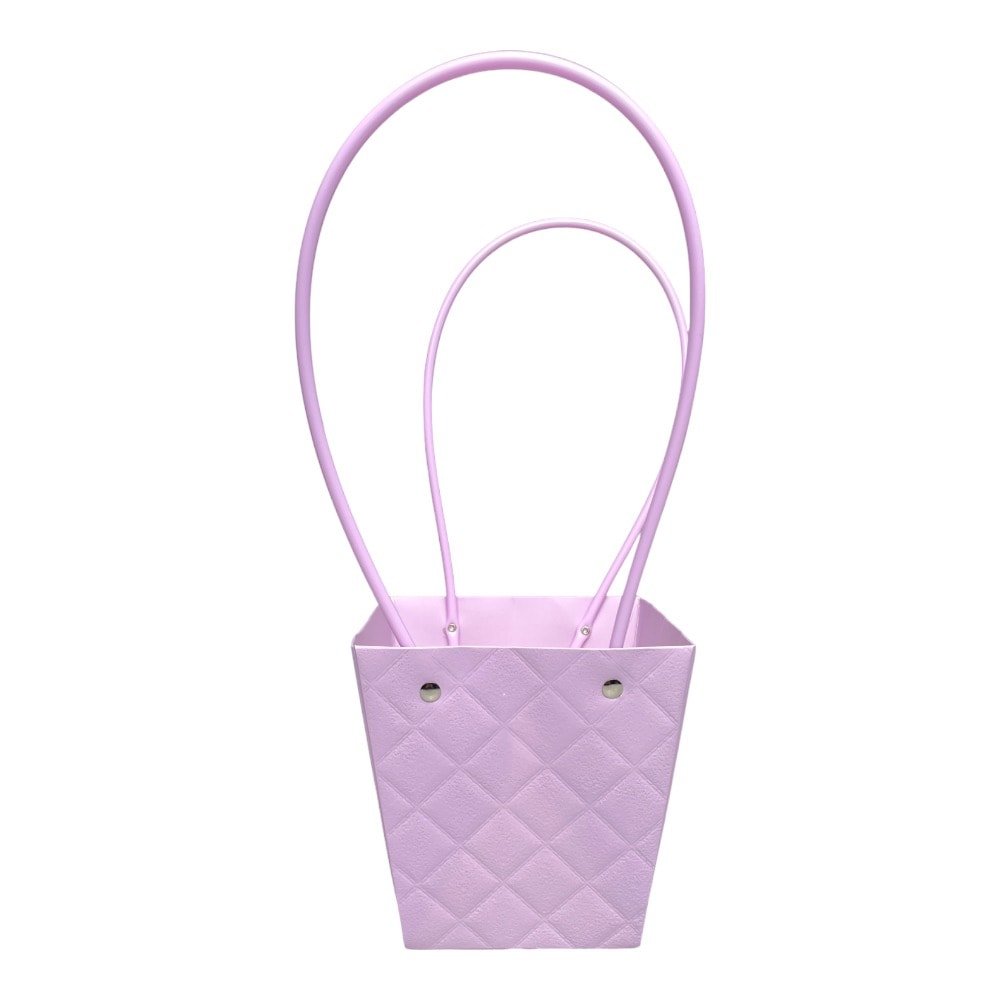 Sacoșe trapez model romburi cu mâner - mov (set 10 buc) - CraftUp