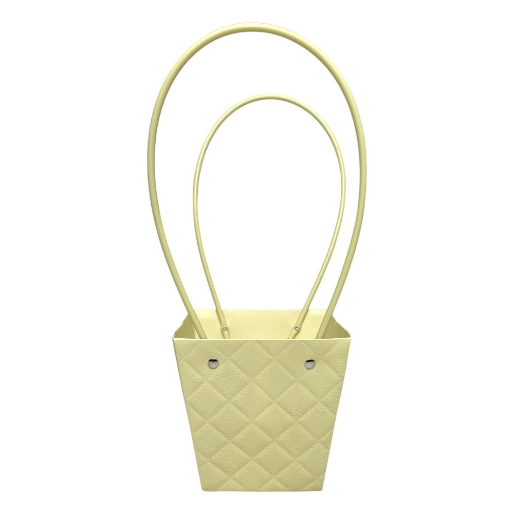 Sacoșe trapez model romburi cu mâner - verde (set 10 buc) - CraftUp