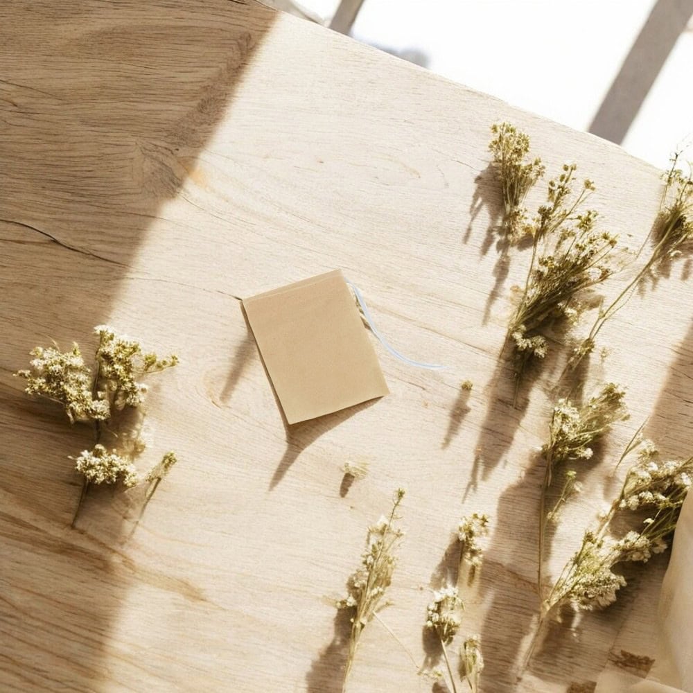 Săculeț hârtie mic cu sfoară - beige 5x7cm (set 100 buc) - CraftUp