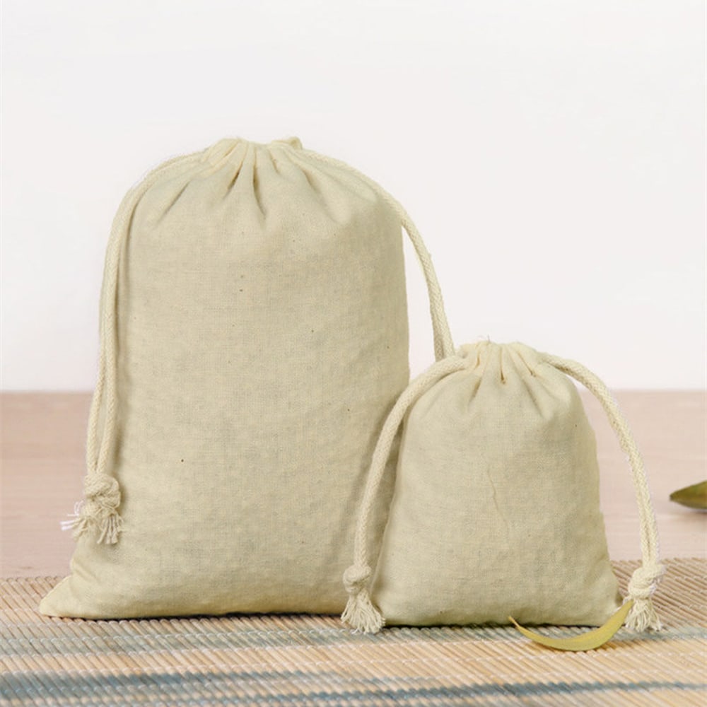 Săculeți bumbac dreptunghiulari - alb (set 50 buc) - CraftUp