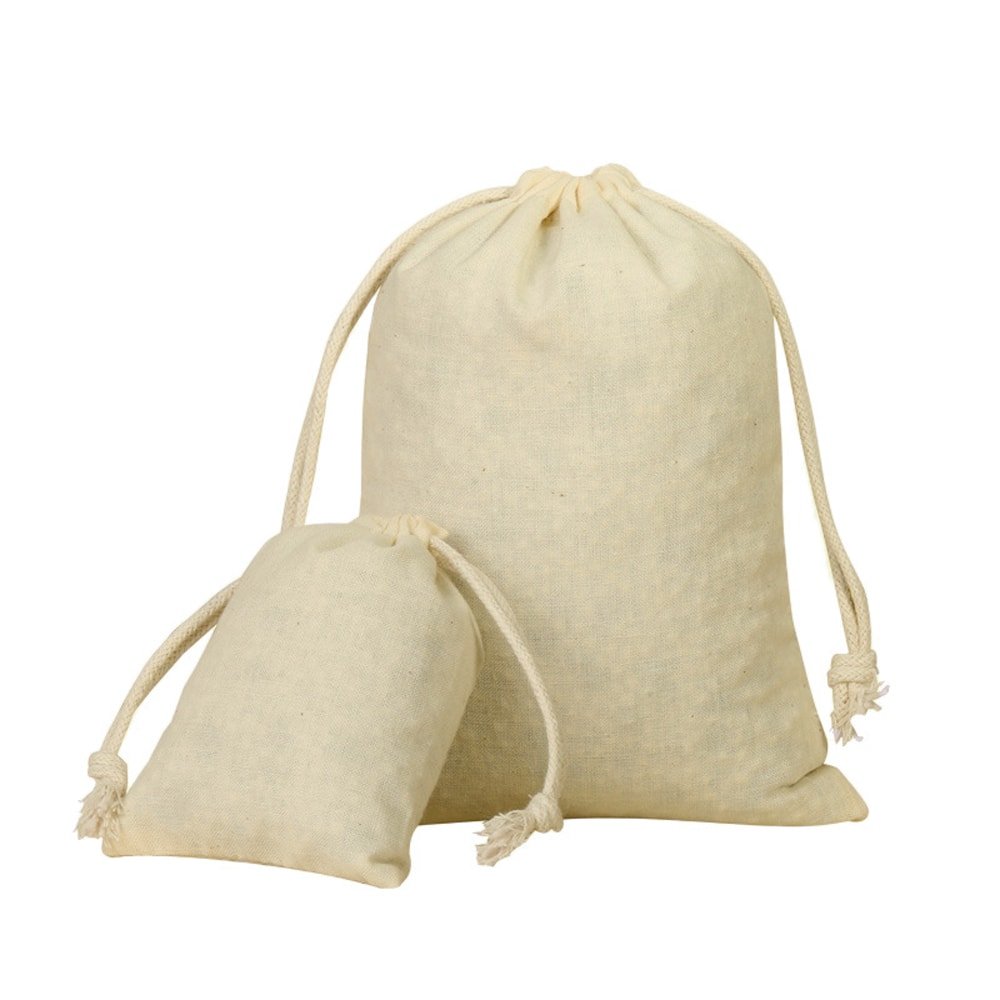 Săculeți bumbac dreptunghiulari - alb (set 50 buc) - CraftUp