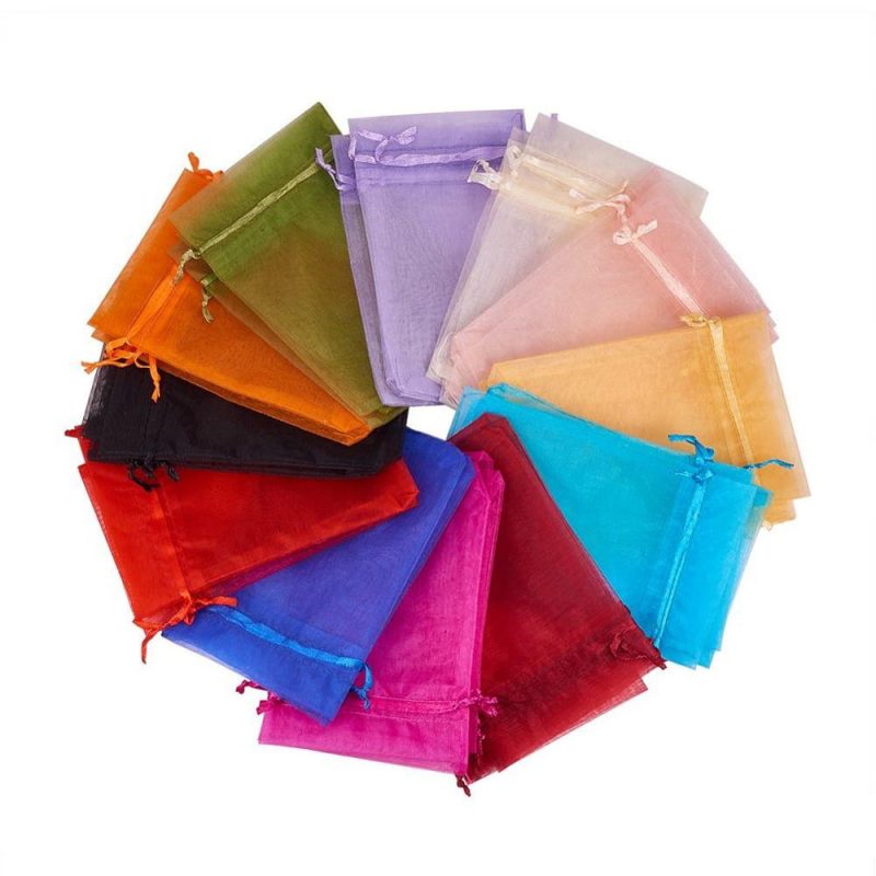 Săculeți organza cu șnur satin 9x12cm (set 100 buc) - CraftUp