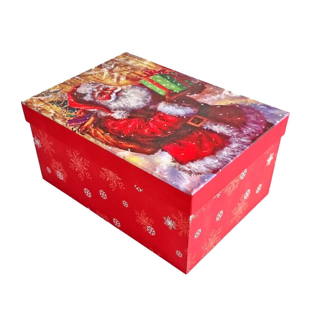 Set 10 cutii dreptunghiulare Crăciun - model portretul Moșului - CraftUp