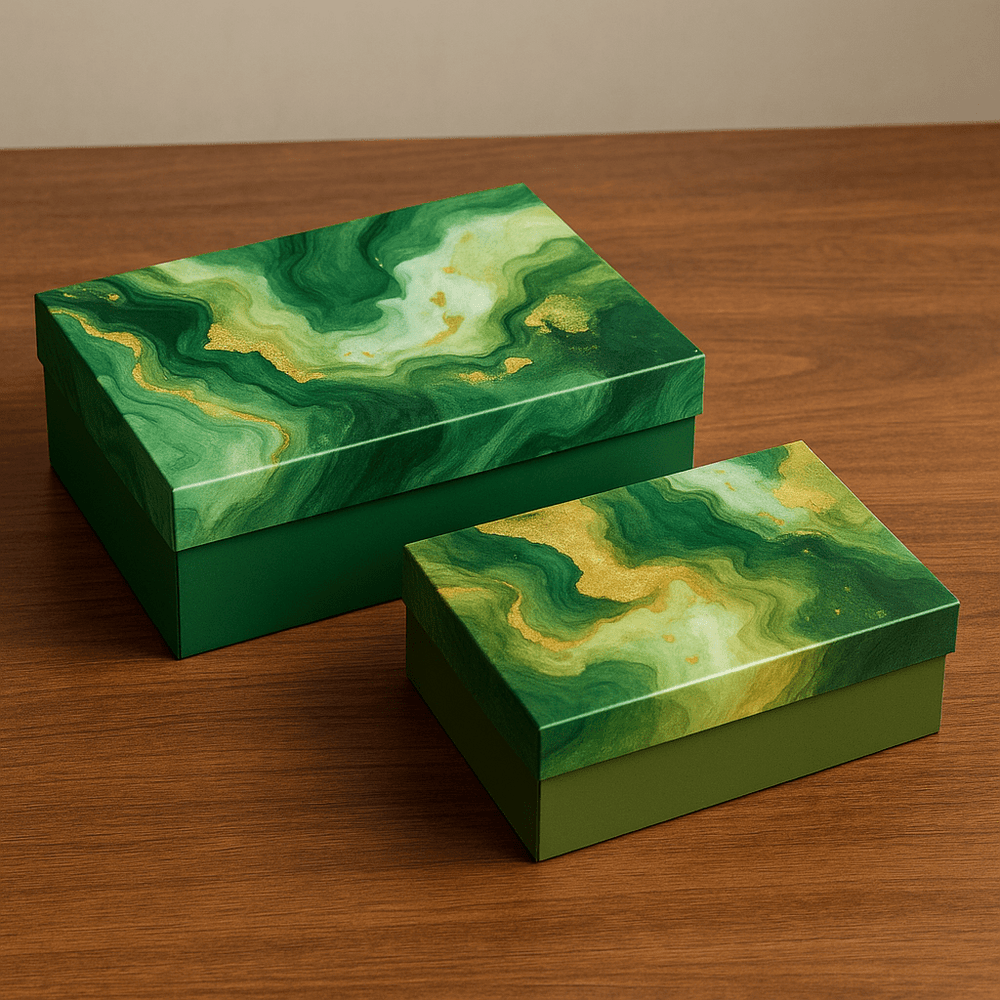 Set 10 cutii dreptunghiulare diferite - model 1 pictură - CraftUp