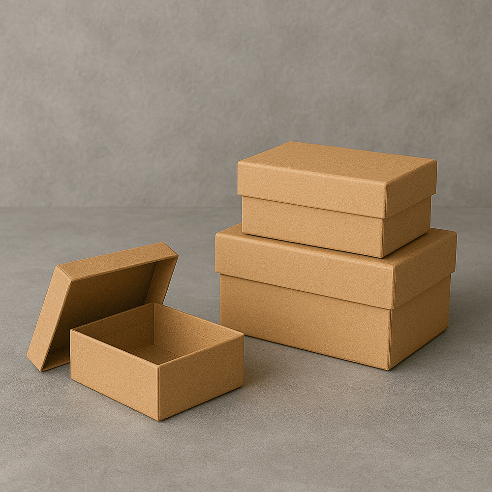 Set 10 cutii dreptunghiulare uni - kraft - CraftUp