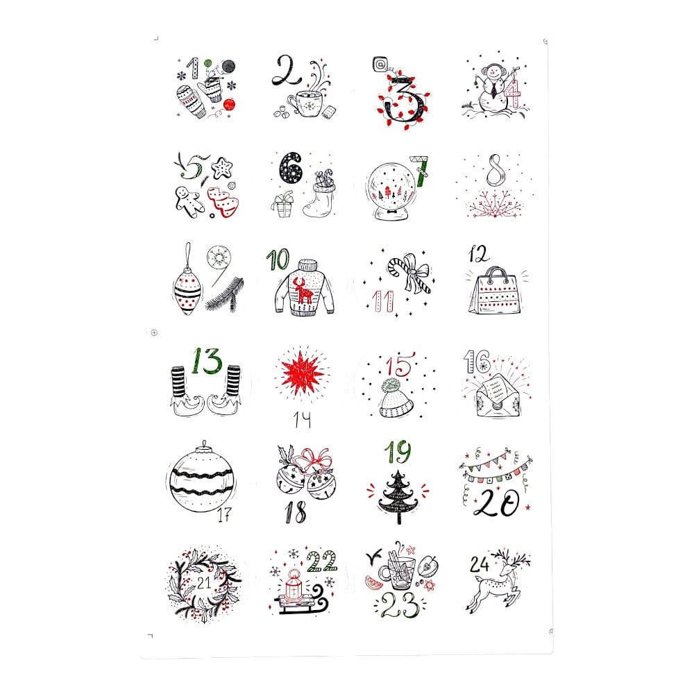 Set 10 foi x 24 stickere de Crăciun 4.5cm - model 1 - CraftUp