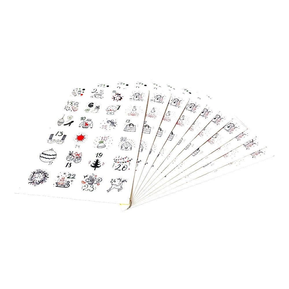 Set 10 foi x 24 stickere de Crăciun 4.5cm - model 1 - CraftUp