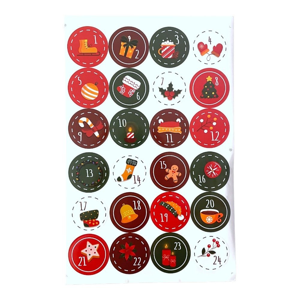 Set 10 foi x 24 stickere de Crăciun 4.5cm - model 2 - CraftUp