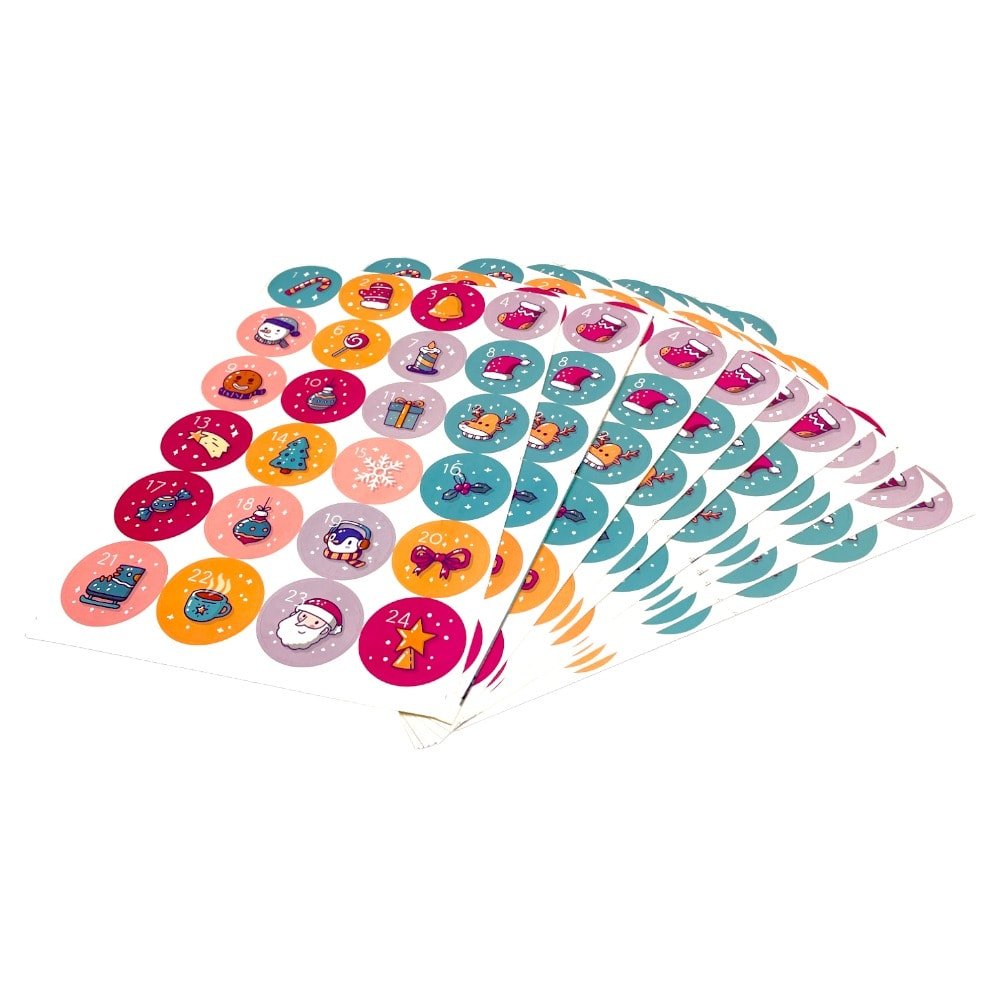 Set 10 foi x 24 stickere de Crăciun 4.5cm - model 3 - CraftUp