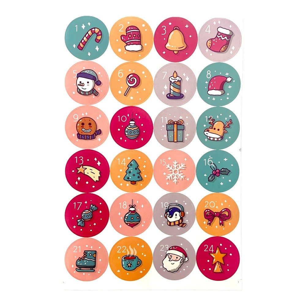 Set 10 foi x 24 stickere de Crăciun 4.5cm - model 3 - CraftUp