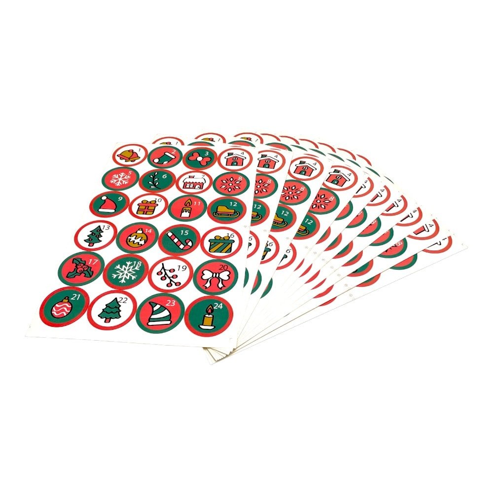 Set 10 foi x 24 stickere de Crăciun 4.5cm - model 4 - CraftUp