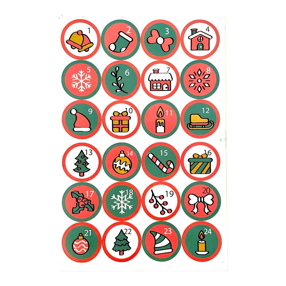 Set 10 foi x 24 stickere de Crăciun 4.5cm - model 4 - CraftUp