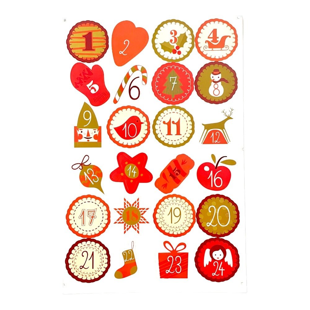 Set 10 foi x 24 stickere de Crăciun 4.5cm - model 5 - CraftUp