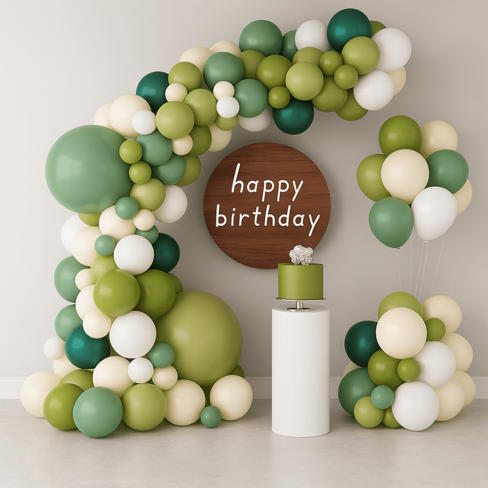 Set 100 baloane stil arcadă - model 10 verde - CraftUp