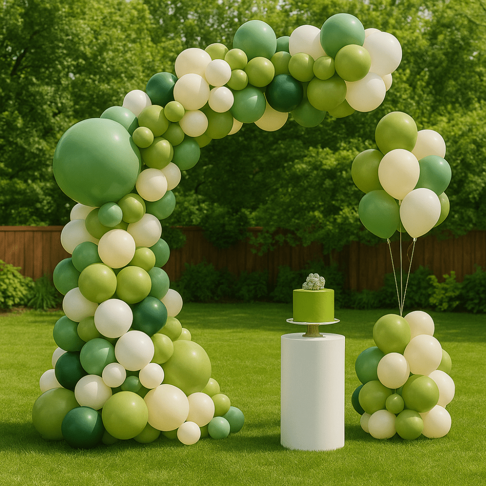 Set 100 baloane stil arcadă - model 10 verde - CraftUp