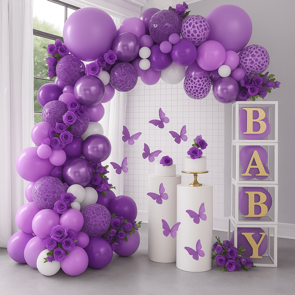 Set 100 baloane stil arcadă - model 11 mov - CraftUp