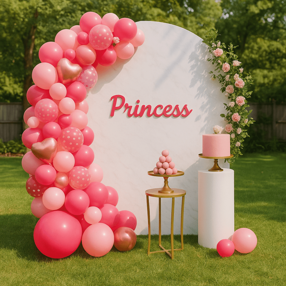 Set 158 baloane stil arcada Princess - roz - CraftUp
