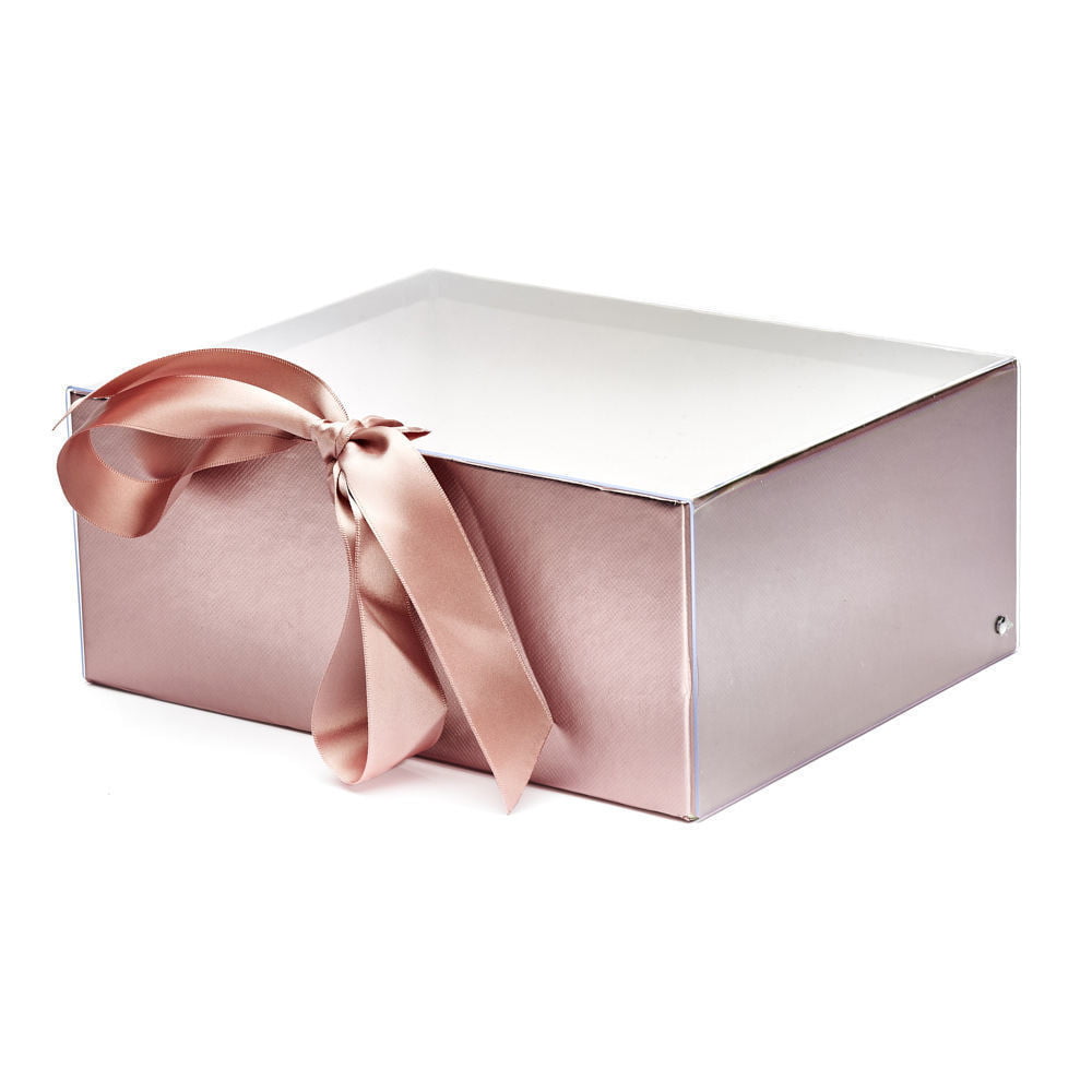 Set 2 cutii dreptunghiulare cu fereastră transparentă și panglică - roz - CraftUp