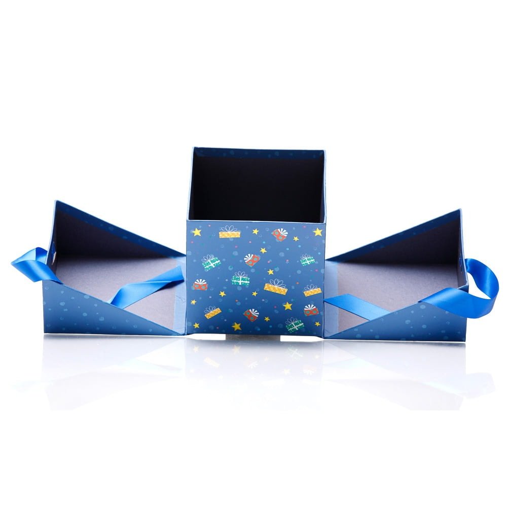 Set 2 cutii pătrate de Crăciun – model cadouri colorate - CraftUp