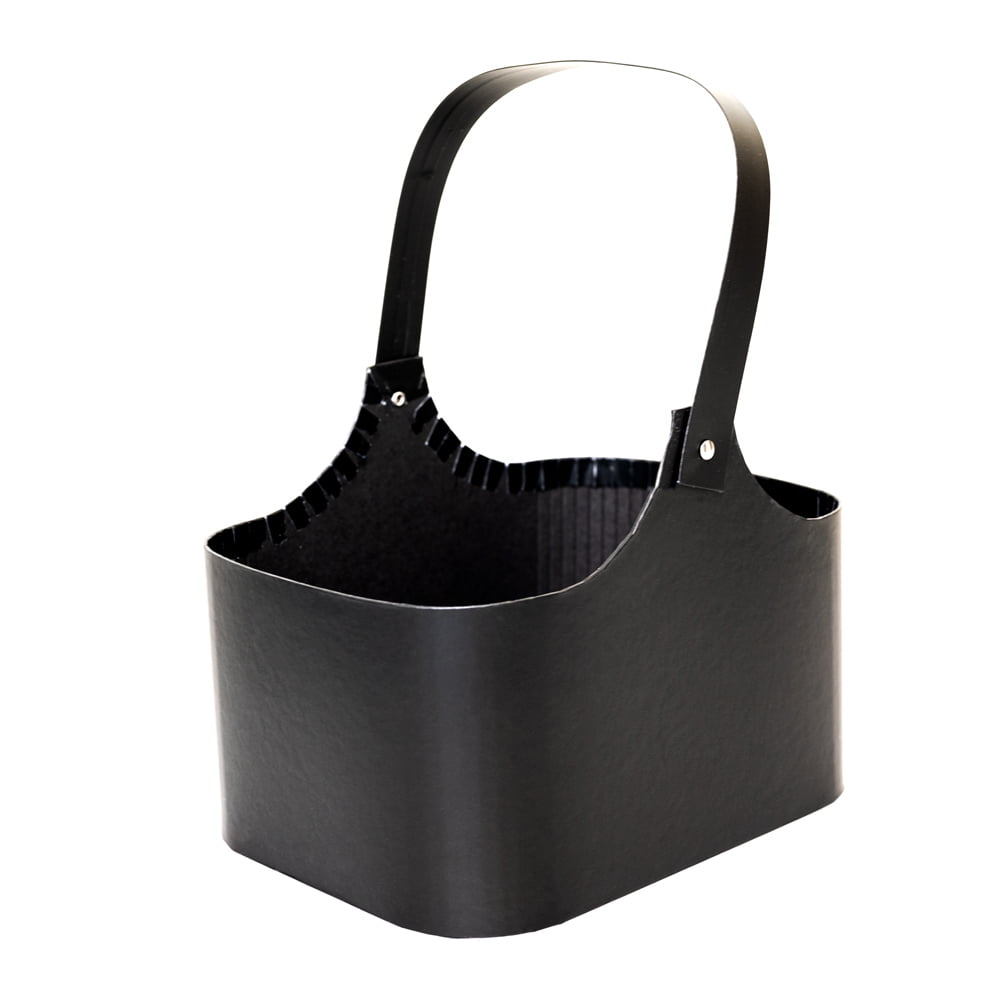 Set 3 coșulețe rotunjite cu mâner - negru - CraftUp