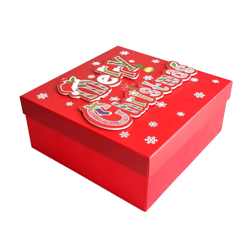 Set 3 cutii dreptunghiulare 3D mari Crăciun - Merry Christmas - CraftUp