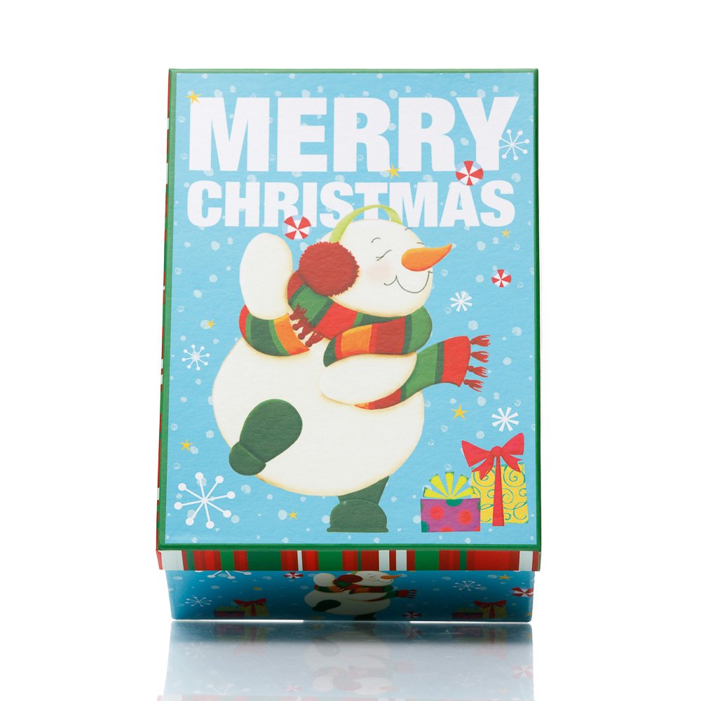 Set 3 cutii dreptunghiulare Crăciun – model om de zăpadă fericit - CraftUp