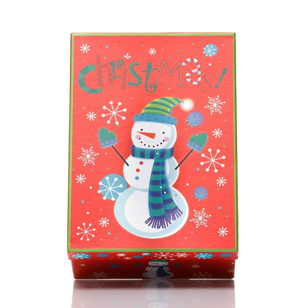 Set 3 cutii dreptunghiulare Crăciun - model om de zăpadă vesel - CraftUp