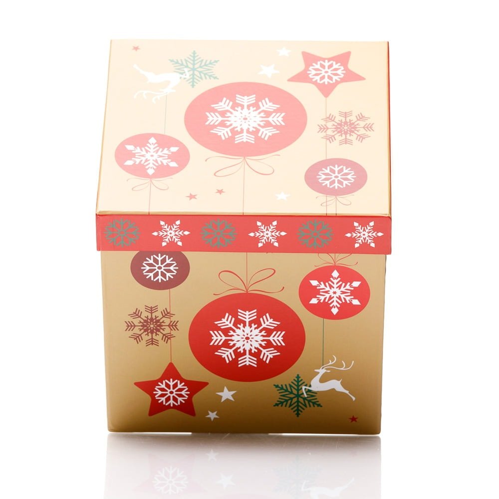 Set 3 cutii pătrate de Crăciun – model globuri multicolore - CraftUp