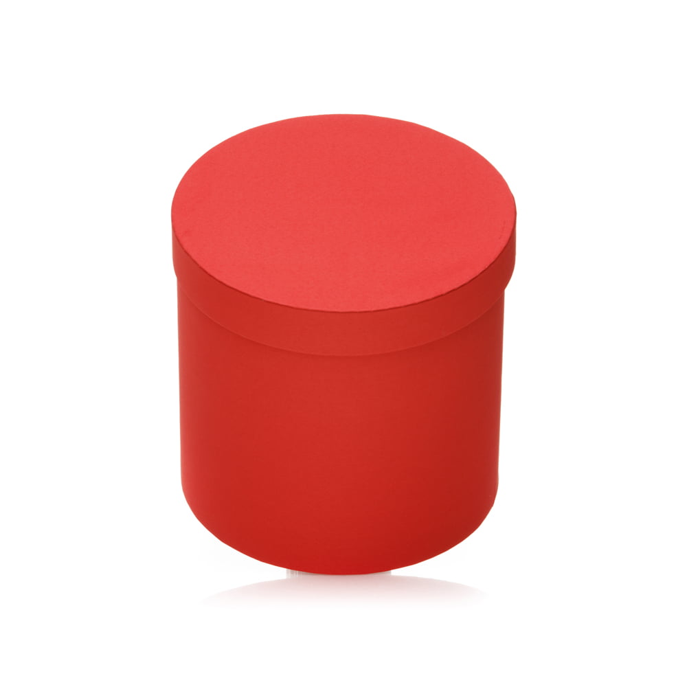 Set 3 cutii rotunde satinate - roșu - CraftUp