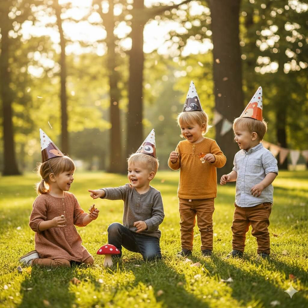 Set 6 Coifuri Aniversare Copii - Tematică Animale din Pădure - CraftUp