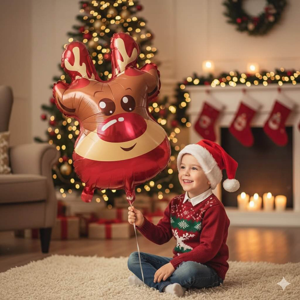 Set baloane folie Crăciun în formă de Ren (set 25 buc) - CraftUp