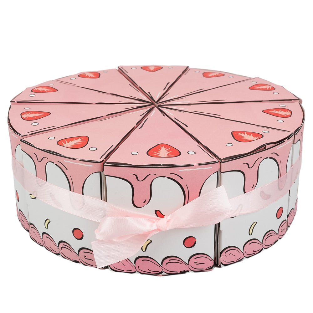 Set cutii mărturii tort căpșuni (set 10 felii) - CraftUp