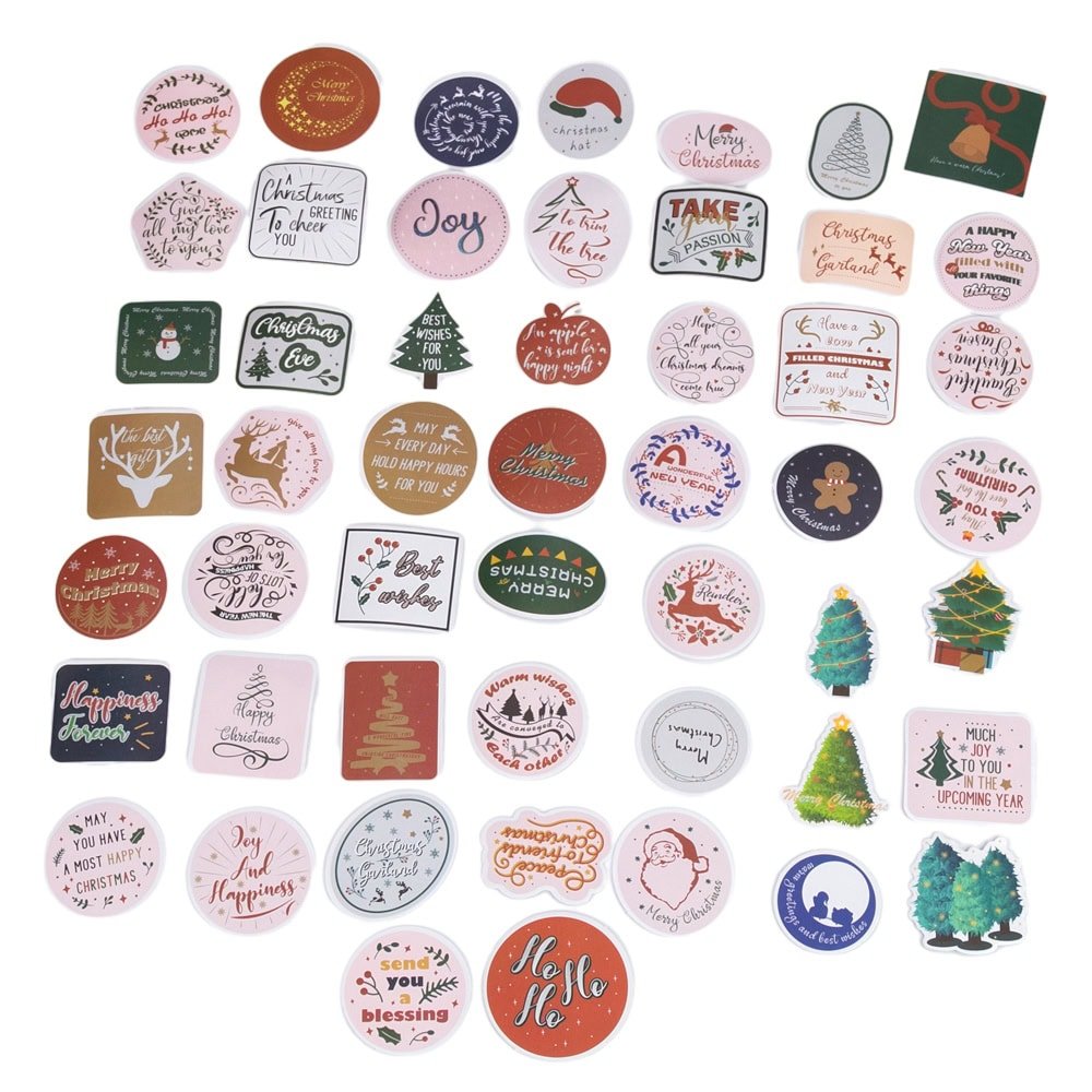 Stickere de Crăciun diferite mărimi - model 7 (set 50 buc) - CraftUp