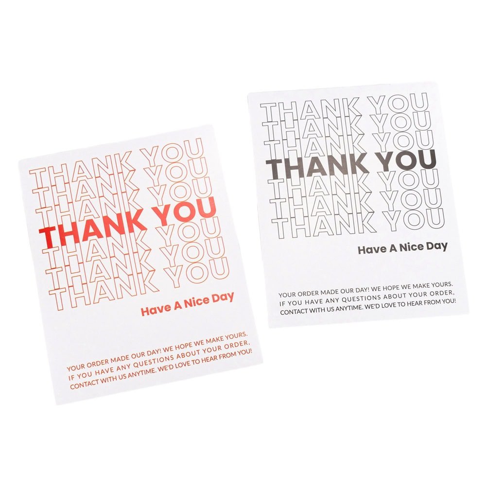 Stickere dreptunghiulare cu mesaj Thank you Have a nice day - negru (set 50 buc) - CraftUp