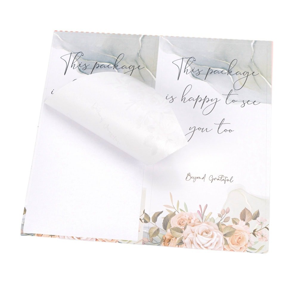 Stickere dreptunghiulare cu mesaj This package is happy to see you too - alb (set 50 buc) - CraftUp