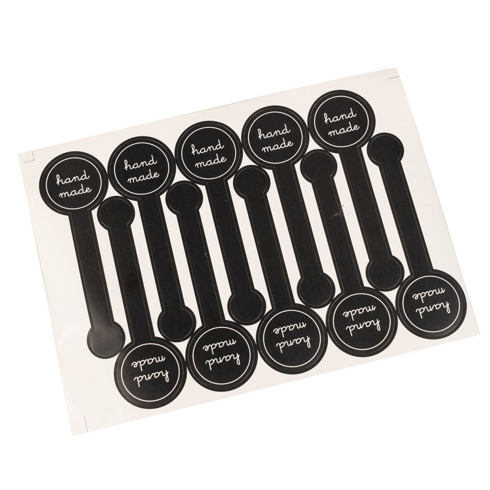 Stickere lungi cu bulină hand made - negru (set 100 buc) - CraftUp