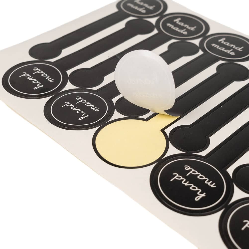 Stickere lungi cu bulină hand made - negru (set 100 buc) - CraftUp