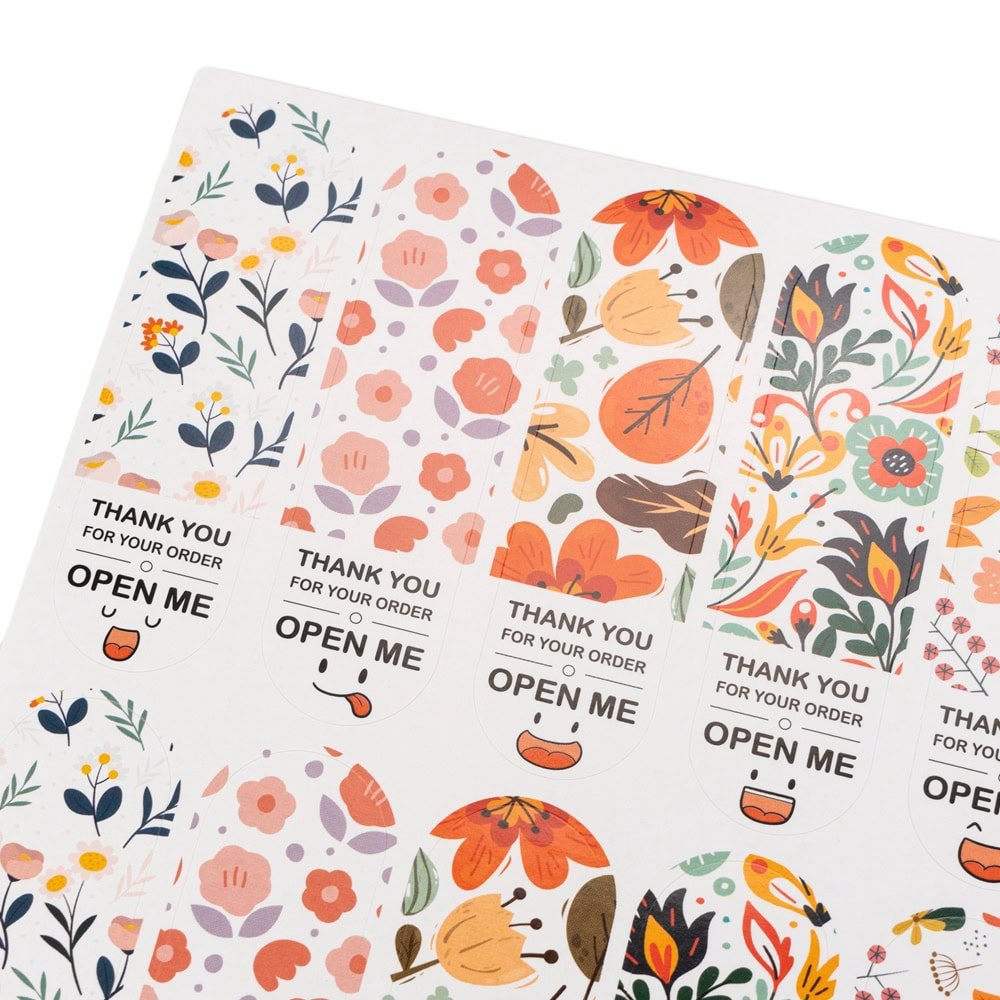 Stickere lungi ovale cu mesaj Thank you - model 1 (set 100 buc) - CraftUp