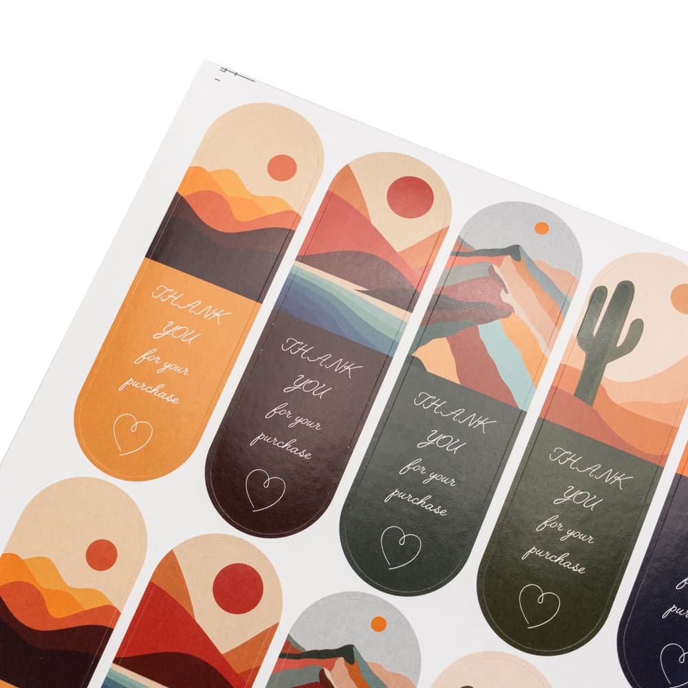 Stickere lungi ovale cu mesaj Thank you - model 3 (set 100 buc) - CraftUp