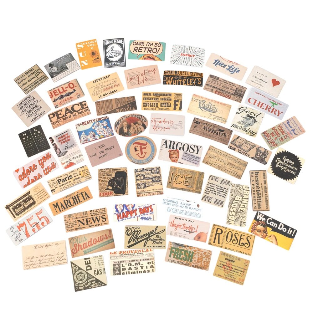 Stickere mici din hârtie - temă retro 1 - CraftUp