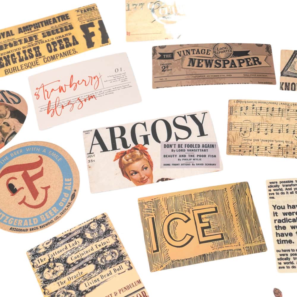 Stickere mici din hârtie - temă retro 1 - CraftUp