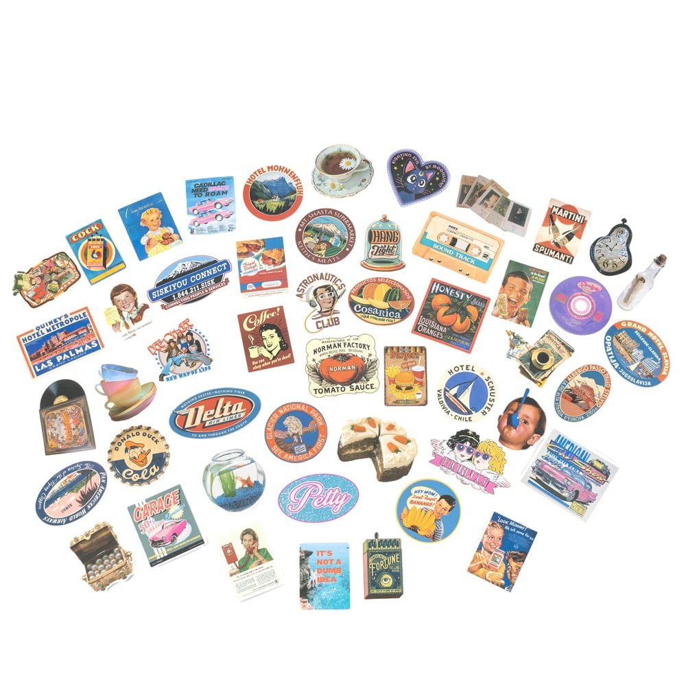 Stickere mici din hârtie - temă retro 2 - CraftUp