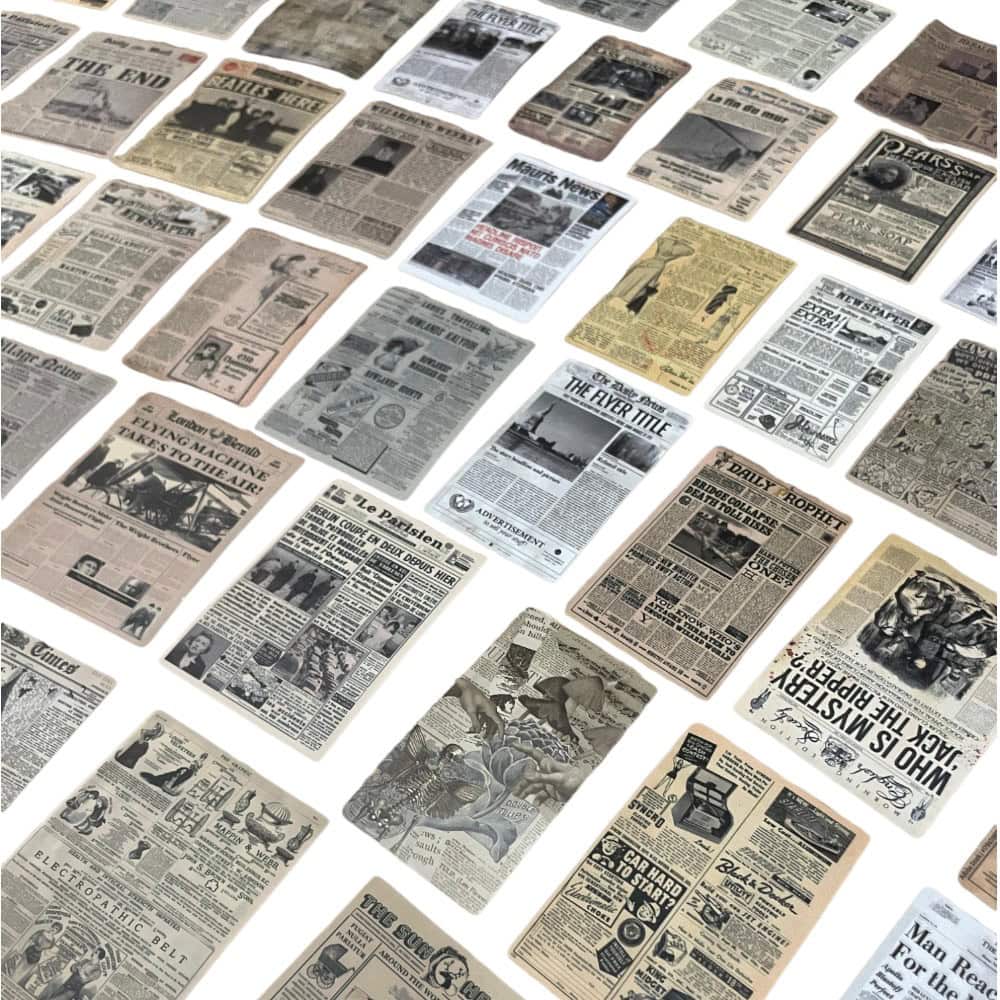 Stickere mici din hârtie - temă ziar - CraftUp