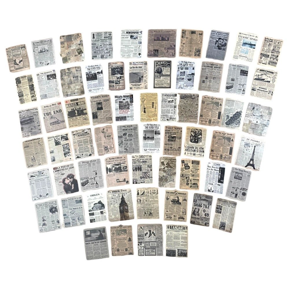 Stickere mici din hârtie - temă ziar - CraftUp