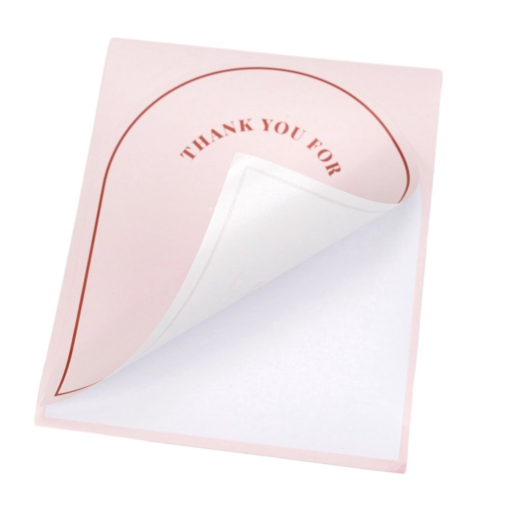 Stickere rotunde din hârtie cu mesaj - model 3 roz (set 50 buc) - CraftUp