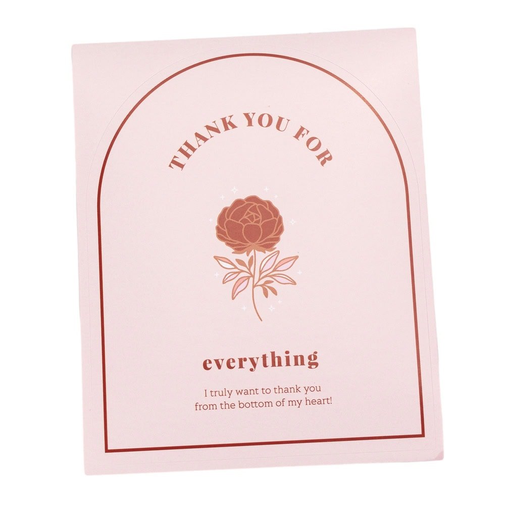 Stickere rotunde din hârtie cu mesaj - model 3 roz (set 50 buc) - CraftUp