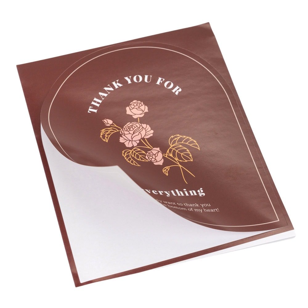 Stickere rotunde din hârtie cu mesaj - model 4 vișiniu (set 50 buc) - CraftUp